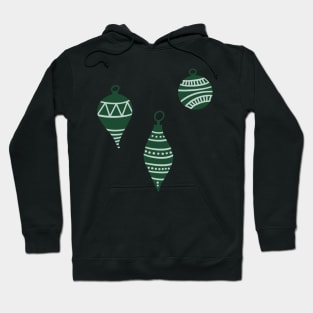 Cute Christmas Tree Ornament Doodle in Forest Green Hoodie